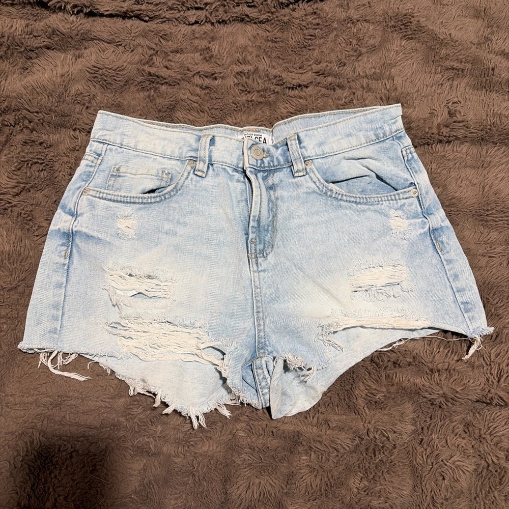 Light Wash Distressed Denim Women’s Shorts